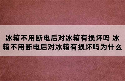 冰箱不用断电后对冰箱有损坏吗 冰箱不用断电后对冰箱有损坏吗为什么